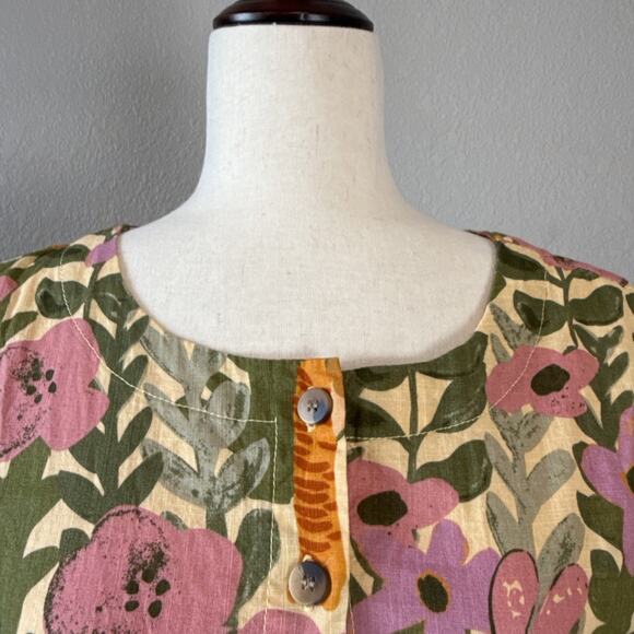 Princess Highway Button A-Line Dress Size 6 Tiger Jungle Organic Cotton Pocket - Picture 4 of 11